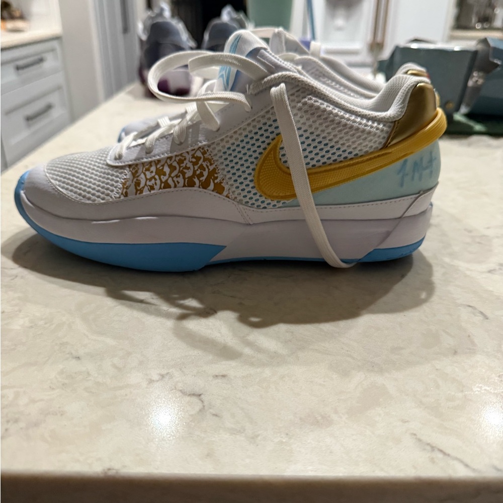 Nike White and Gold Sneakers- Ja 1 Year of the Dragon